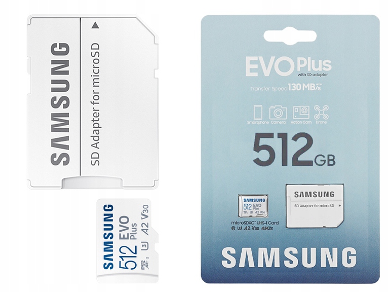KARTA MICRO SD SAMSUNG EVO PLUS 512GB 130MB/S V30 (1)